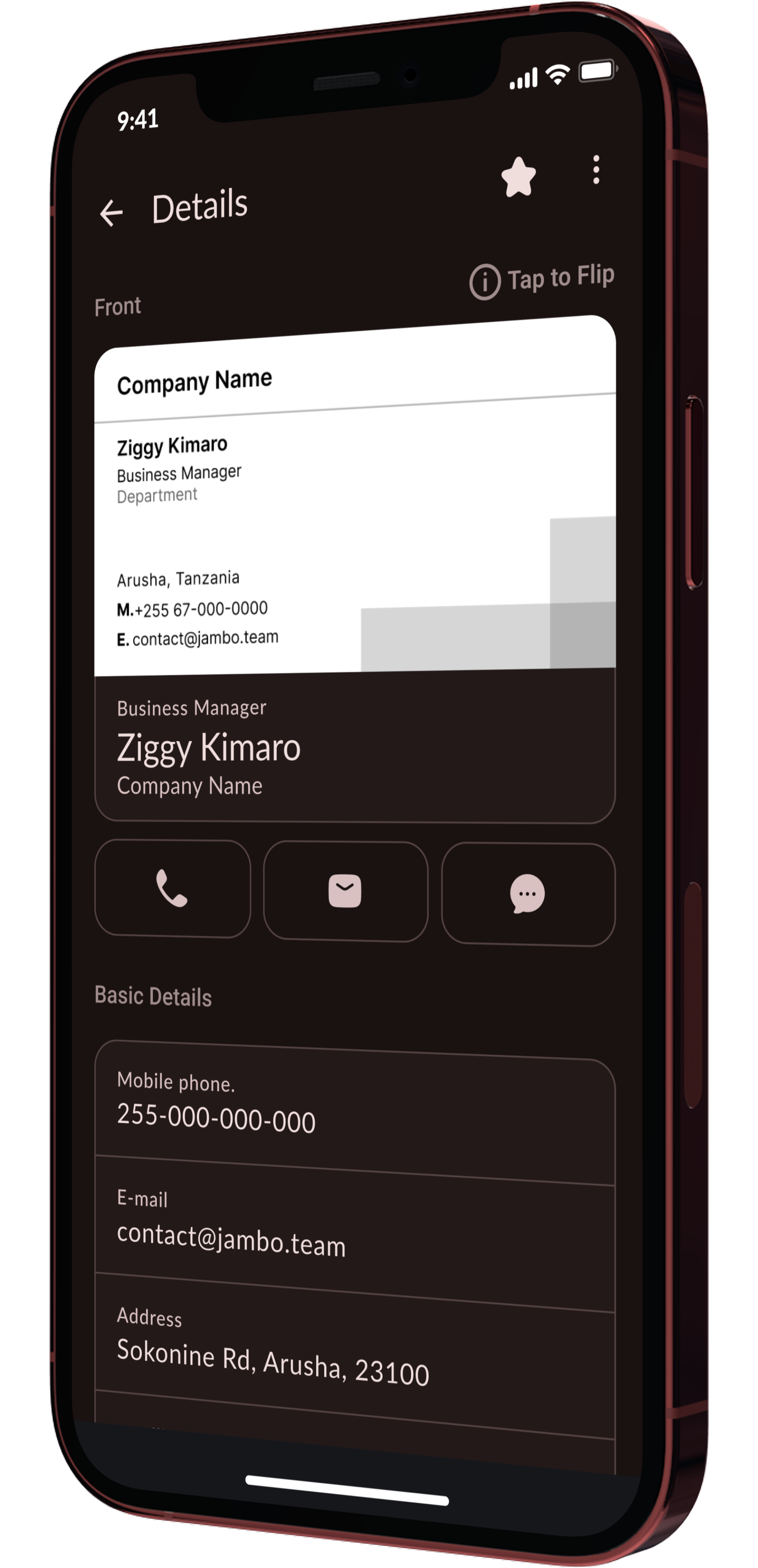 Kumbuka mobile app interface
